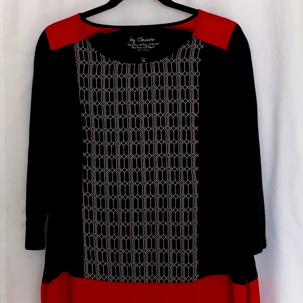 Chico’s Popover Top, Size 1 (8-10/M)